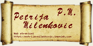 Petrija Milenković vizit kartica